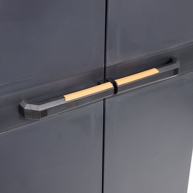 Armoire haute de garage plastique noire 3 tablettes 68x39xH100cm