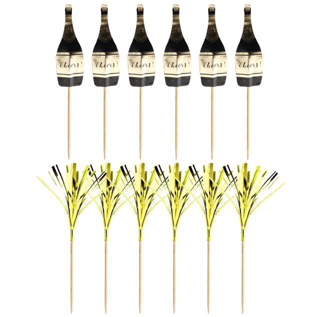 Pic ap&eacute;ritif d&eacute;coratif argent&eacute; x12