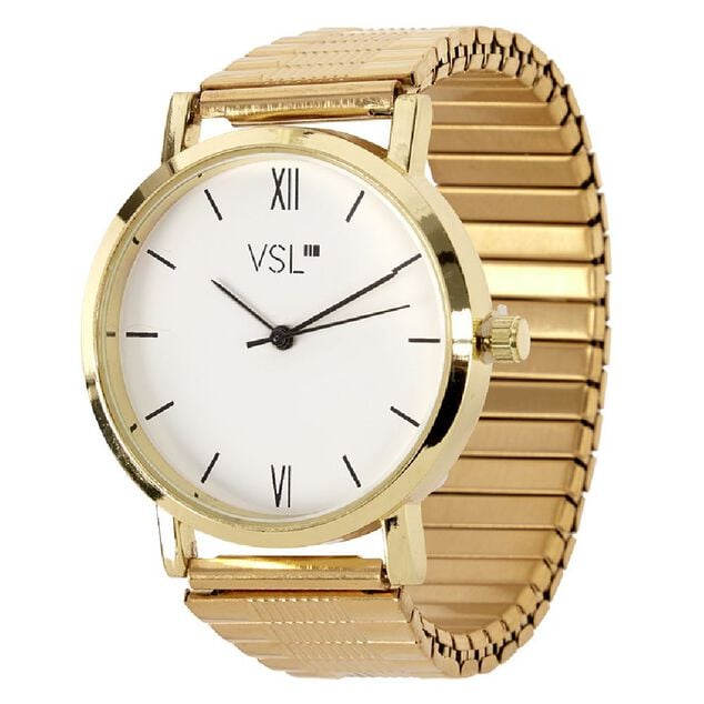 Montre ronde bracelet bonklip dor&eacute;e