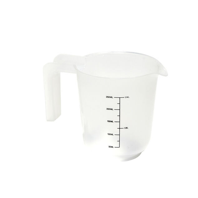 Lot de 3 verres mesureur 250/500/1000ml plastique blanc transparent