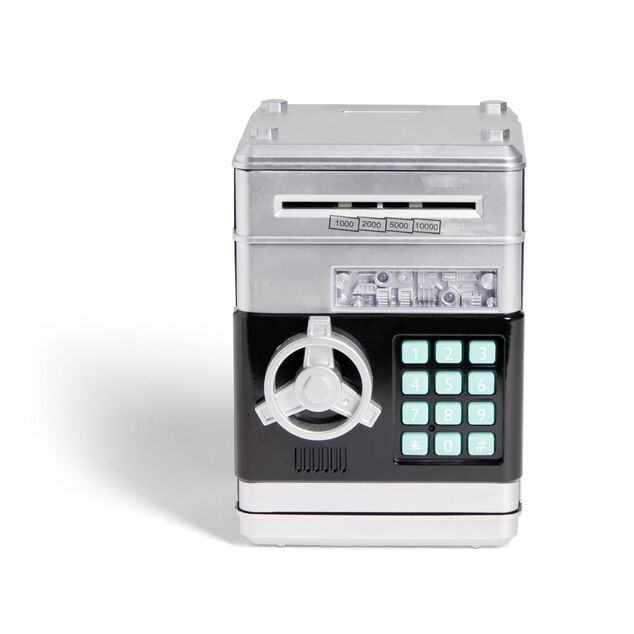 Tirelire coffre-fort 13,5x13,5xH19,5cm