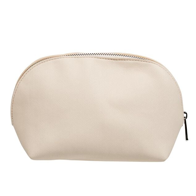 Pochette &agrave; maquillage polyester beige nude