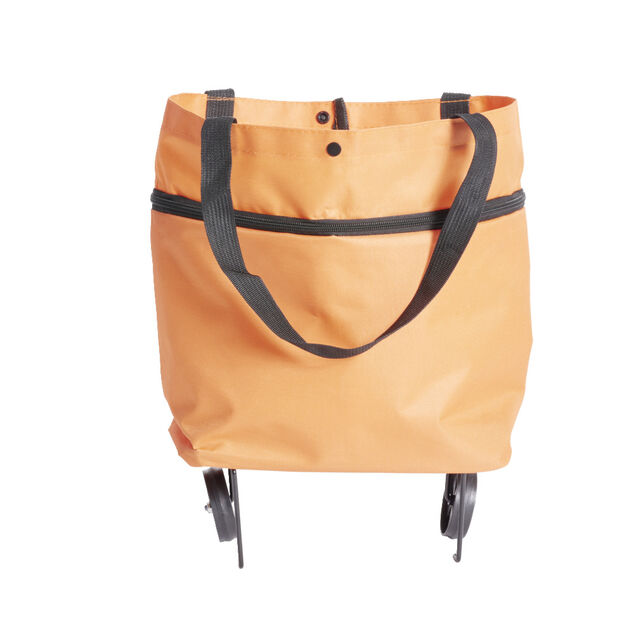 Sac de courses ajustable à roulettes 20L orange ou vert