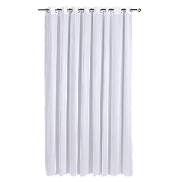 Voilage à oeillets aspect toile à beurre uni blanc