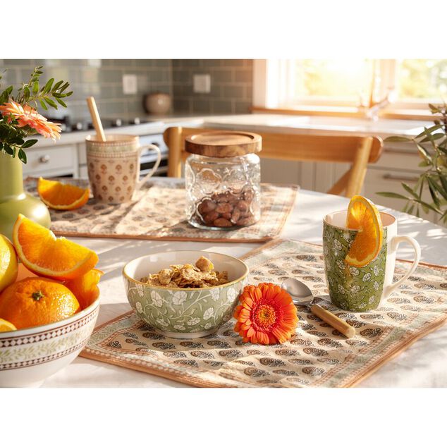 Set de table coton et polyester motif Indie beige 30x40cm