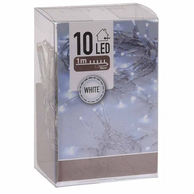 Guirlande électrique Noël intérieur 10LED blanc froid 1m