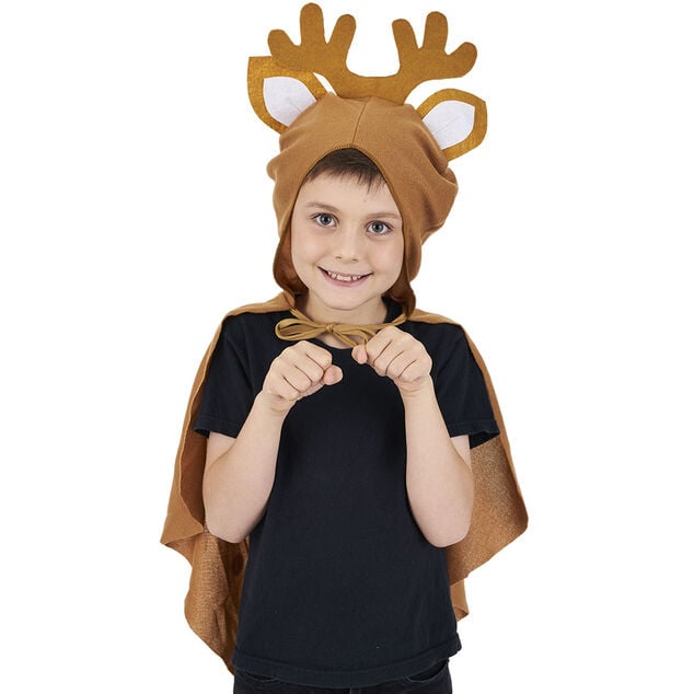 D&eacute;guisement enfant cerf cape avec capuche oreille et bois