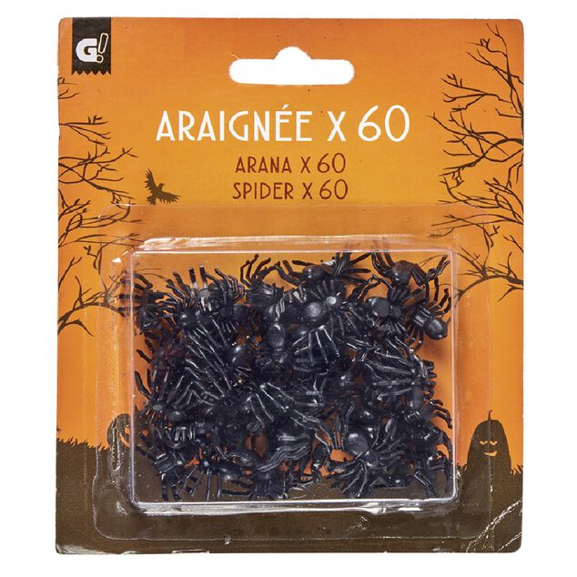 Mini araign&eacute;e d&eacute;coration Halloween x60
