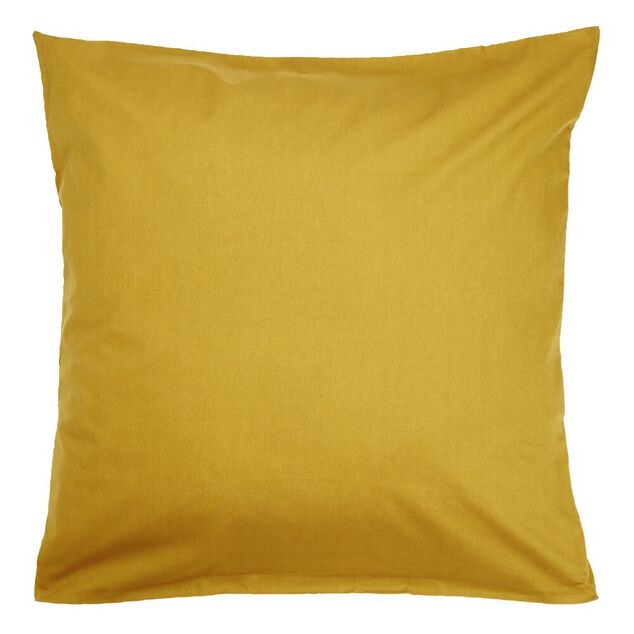 Taie d'oreiller 63x63cm 100% coton percale finition droite marron