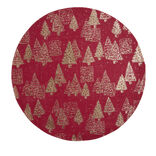 Set de table rond en jute naturel motifs sapins rouges &Oslash;38cm