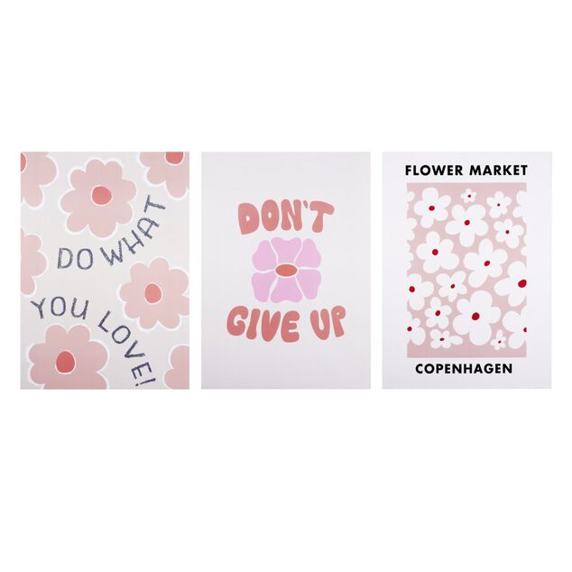 Poster papier x3 th&egrave;me floral 30x40cm (3 mod&egrave;les)