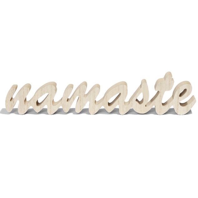 Mot &agrave; poser Namaste en bois L29,5xH11cm