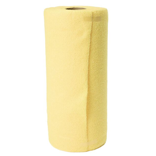 Rouleau microfibre X30 lingettes polyester L30X30X0,3 cm (3 mod&egrave;les jaune/bleu/vert)