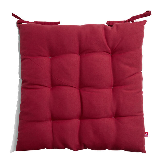 Coussin de chaise 40x40cm &agrave; nouettes rouge