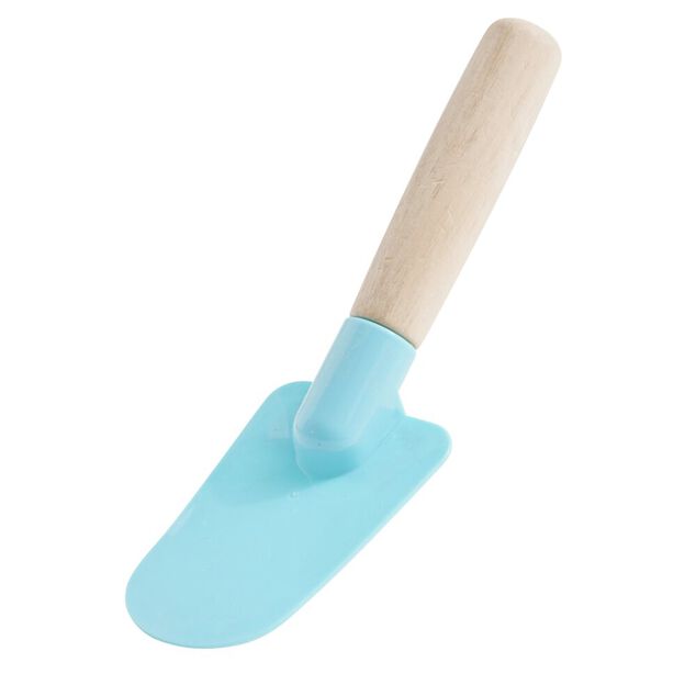 Pelle et r&acirc;teau de plage plastique et bois 6x4xH17cm (4 pi&egrave;ces)
