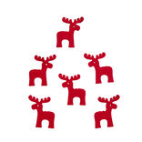 Décoration de table feutrine forme renne rouge 6 pièces