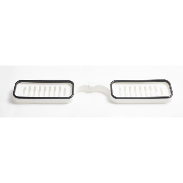 Mini &eacute;tag&egrave;re de robinet salle de bain 2en1 plastique blanc 11x63cm