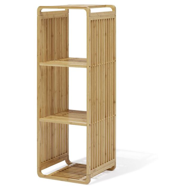 &Eacute;tag&egrave;re 3 cases Macao bambou naturel - L.33xP.33xH.96cm