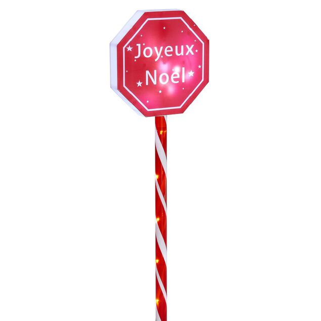 Panneau lumineux Joyeux Noël à planter 15LED blanc chaud H66cm