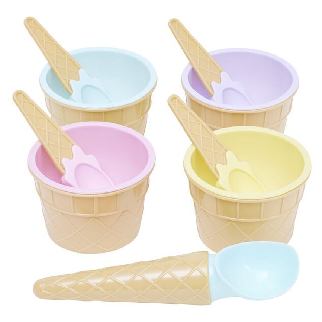 Bol et cuill&egrave;re &agrave; glace x4