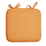 Galette de chaise carr&eacute;e 38x36cm &agrave; nouettes polycoton orange