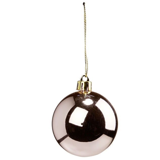 Boule de No&euml;l rose clair brillant &Oslash;6cm