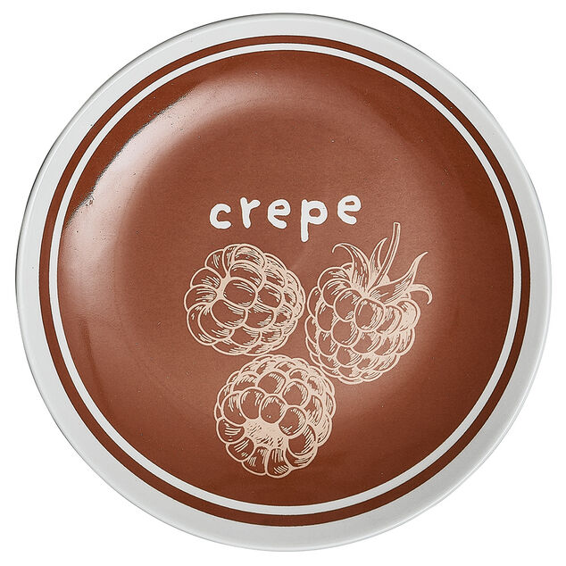 Lot de 4 assiettes à dessert porcelaine design crêpes