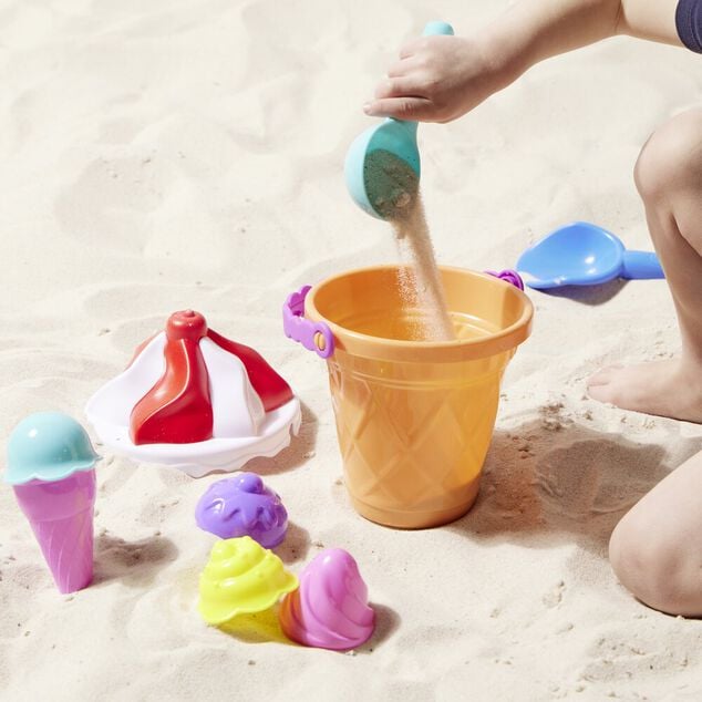 Seau de plage glacier enfant plastique &Oslash;17xH23,5 (11 pi&egrave;ces)