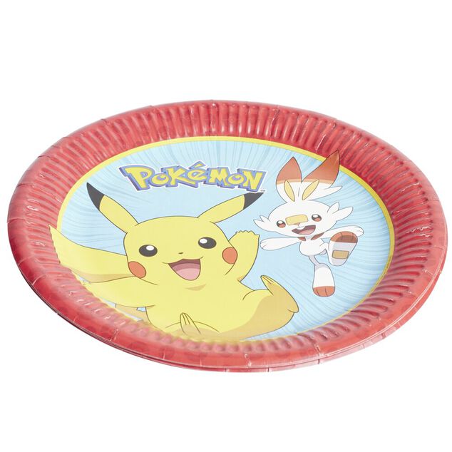 Assiette carton x8 Pok&eacute;mon &Oslash;22,5cm