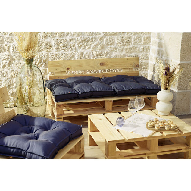 Coussin salon palette polyester gris 60x120cm