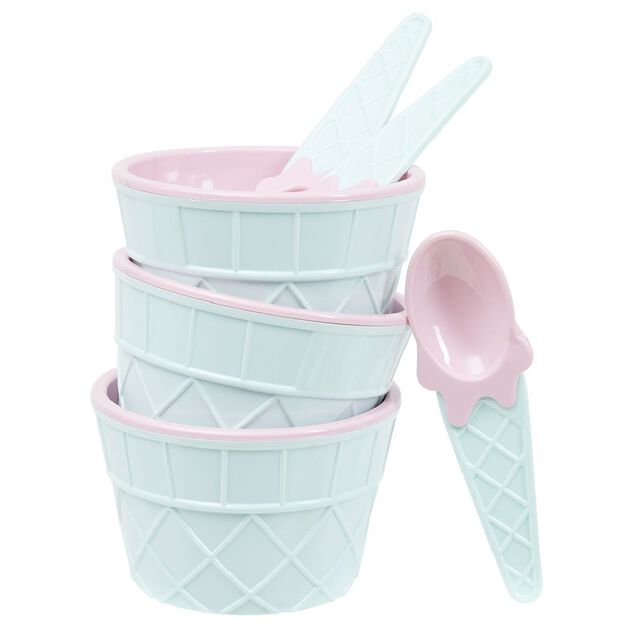 Kit &agrave; glace bol et cuill&egrave;re x3