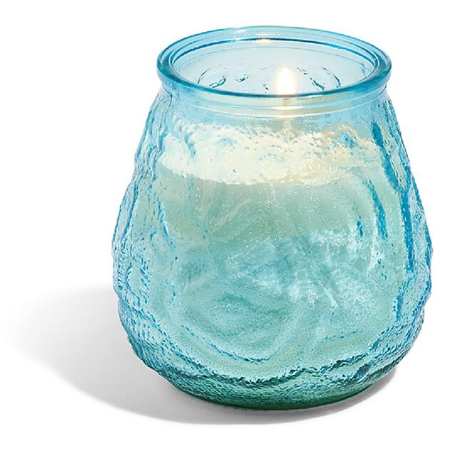 Bougie citronnelle verre relief &Oslash;9xH10cm (2 mod&egrave;les)