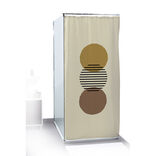 Rideau de douche motif rond marron et brun 180x200cm 100% polyester