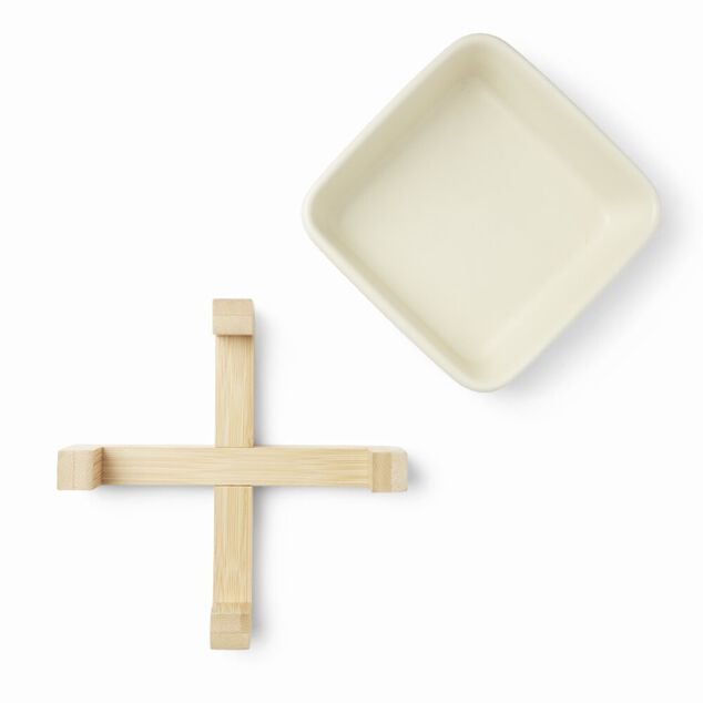 Gamelle pour chien c&eacute;ramique et bambou