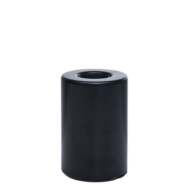 Lampe socle cylindre m&eacute;tal noir &Oslash;8xH12cm