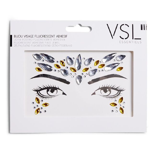 Bijoux de visage adh&eacute;sifs - 3 mod&egrave;les