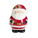 Bonbonnière Père Noël céramique rouge et blanc 16x15xH22cm