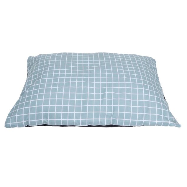 Matelas pour chien quadrillage bleu et blanc Taille M 75x55x&Eacute;p8cm