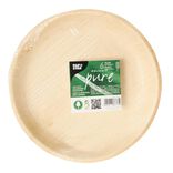 Lot de 6 assiettes rondes en feuille de palmier beige
