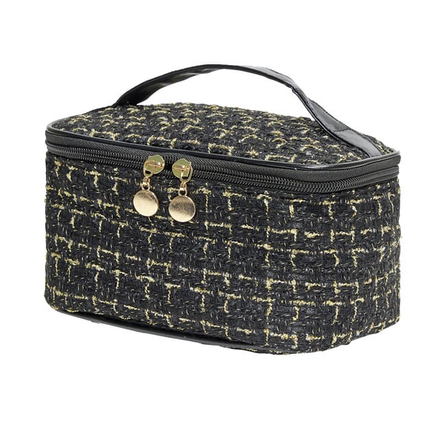 Trousse de toilette et maquillage vanity 22x14xH12cm - 2 mod&egrave;les noir ou blanc