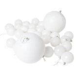 Boule de Noël Ø7cm x30 et Ø15cm x2 blanc