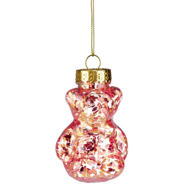 Ours de No&euml;l &agrave; sequins &agrave; suspendre H6 cm (4 mod&egrave;les)