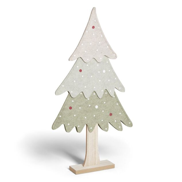 Sapin &agrave; poser bois et feutrine vert H59cm