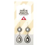 Paire de boucles d'oreilles pendantes L6,5cm (3 modèles)