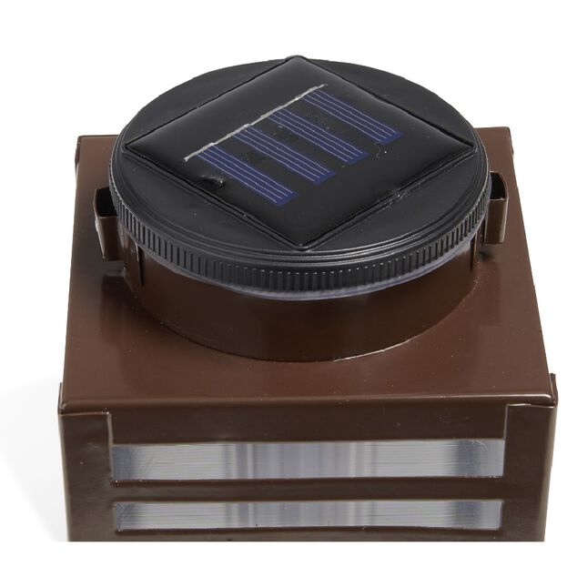 Lanterne solaire &agrave; poser ou suspendre noir 1 LED blanc chaud