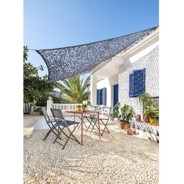 Voile d'ombrage ajour&eacute; Corse rectangulaire gris 300x400cm