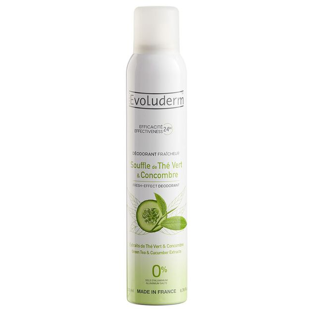 D&eacute;odorant Evoluderm th&eacute; vert concombre 200 ml