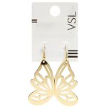 Boucles d'oreilles crochets papillon m&eacute;tal dor&eacute;