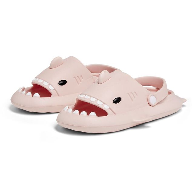 Chaussons requin enfant caoutchouc gris et rose 34/35