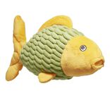 Jouet peluche pour chien poisson vert et jaune 15x25cm